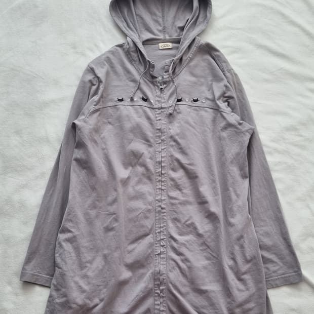 빈티지 모리걸 하구미 고양이 후드집업