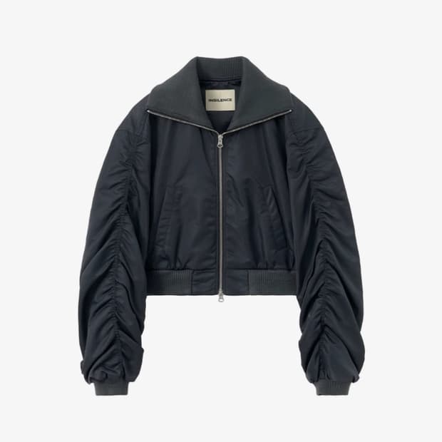 인사일런스 우먼 셔링 MA -1 점퍼 블랙 미듐