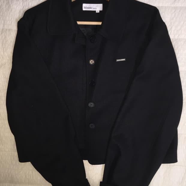 미세키서울 round collar jacket BLACK