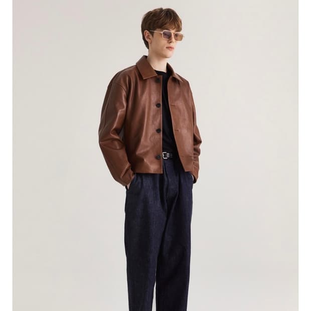 로파이 LOFI  레더 자켓 버튼업 램 양가죽 자켓 ( 브라운) 라지