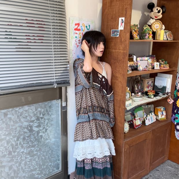 펀칭디테일회색롱슬립