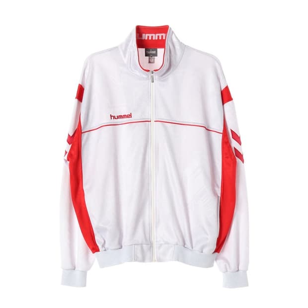 험멜 빈티지 화이트 레드 배색 트랙탑 져지 3XL