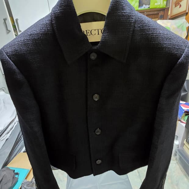 렉토 이카로 트위드 자켓 블랙 S사이즈 팝니다.