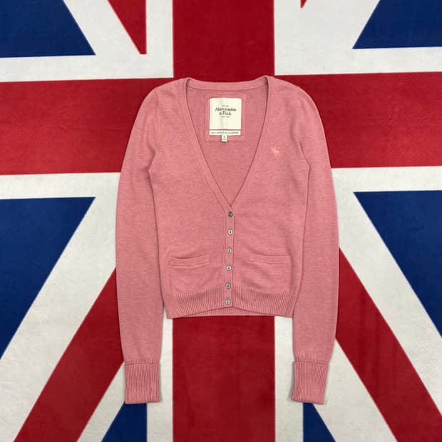 아베크롬비 딸기우유 가디건 여성 M 실측 44