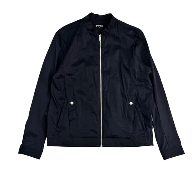 핑 네이비 이중 포켓 바람막이 점퍼