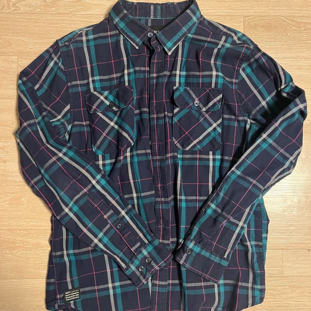 허프 체크보더셔츠