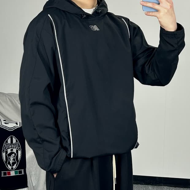 뉴발란스 우븐 바람막이 후드티 M 