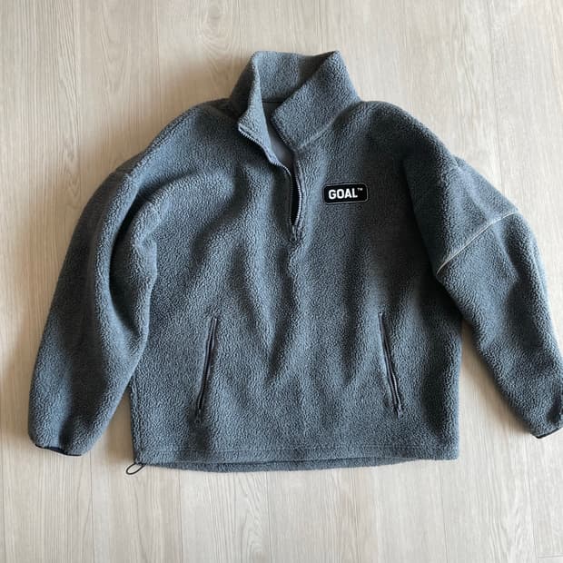 골스튜디오 오버핏 플리스 하프집업 M