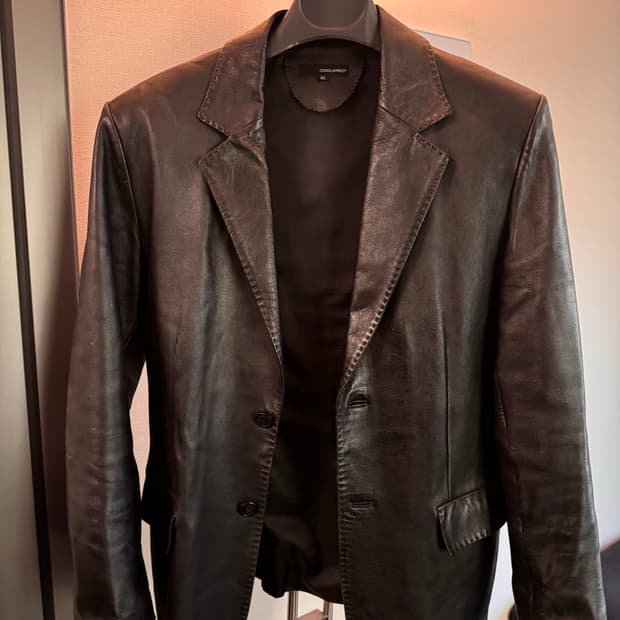 디스퀘어드 레더 블레이저 자켓