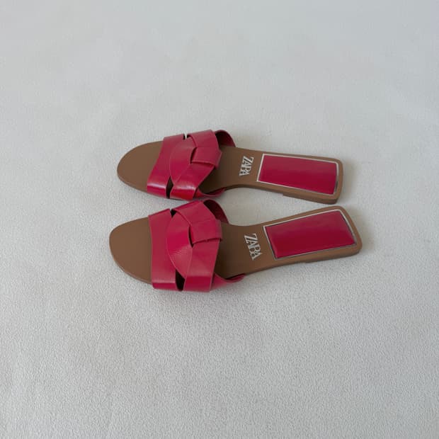 [EU37]자라(ZARA) 레더 슬리퍼