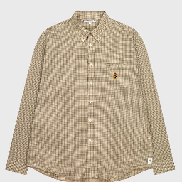 CREST WASHED MINI CHECK SHIRT / Beige