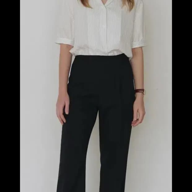 샤무스 에센셜 사이드 지퍼 슬랙스 블랙 M