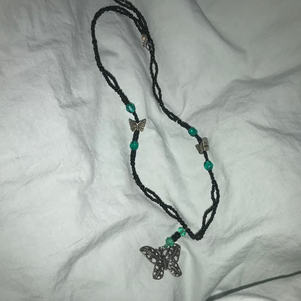 빈티지 오리엔탈 비즈 나비 목걸이 모리걸