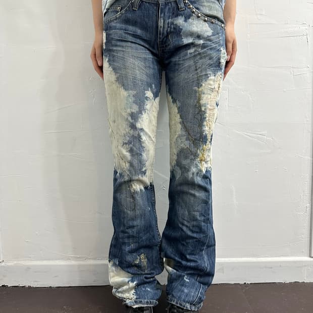 stud grunge denim pants