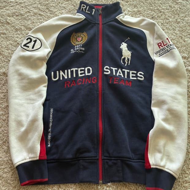 폴로 빅포니 성조기 레이싱 집업