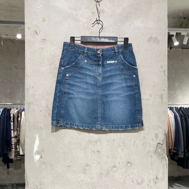 돌체 앤 가바나 중청 워싱 데님 미니스커트