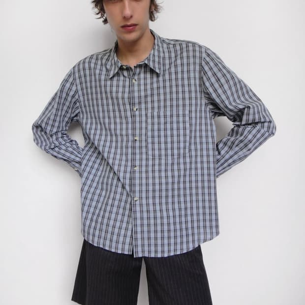 기마구아스 메일 셔츠 블루 그레이