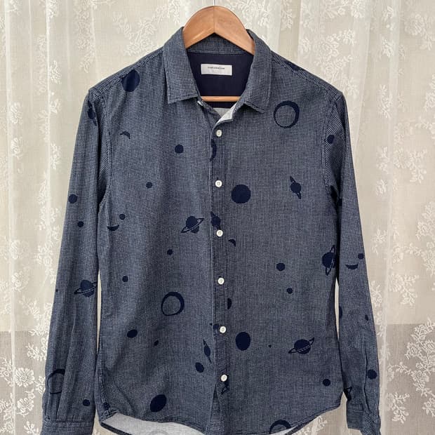 105) 커스텀멜로우 패턴 셔츠 네이비