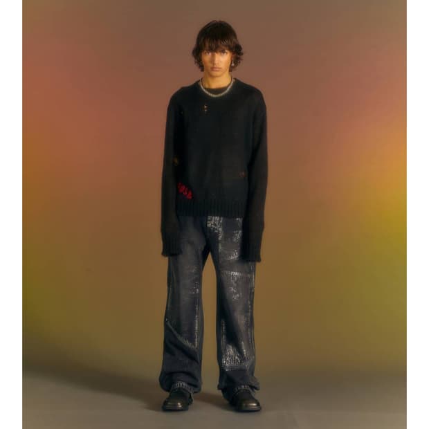 앤더슨벨  왁스 코티드 데님 팬츠