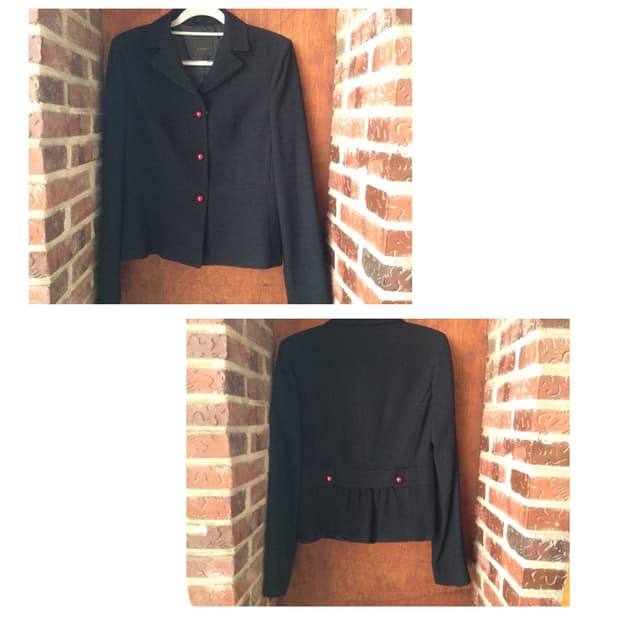 Red Button Black Two-Piece Set