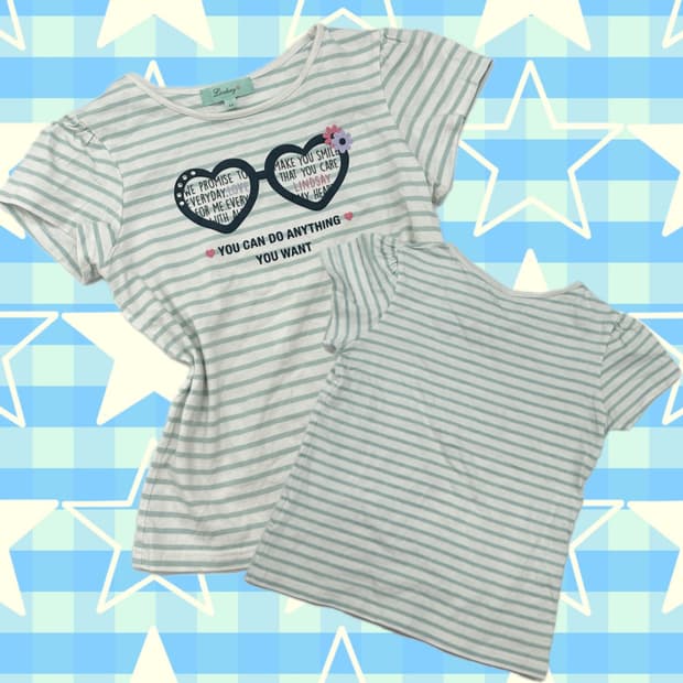 🩵러블리 괴짜 민트맛 반팔티셔츠🩵 줄무늬 히메갸루 팝갸루 데코라