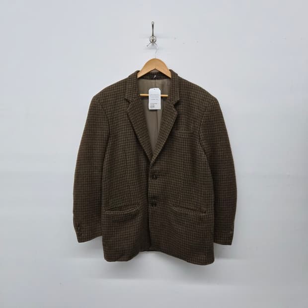 요지야마모토 하운드투스 체크 브라운 자켓 남성 M