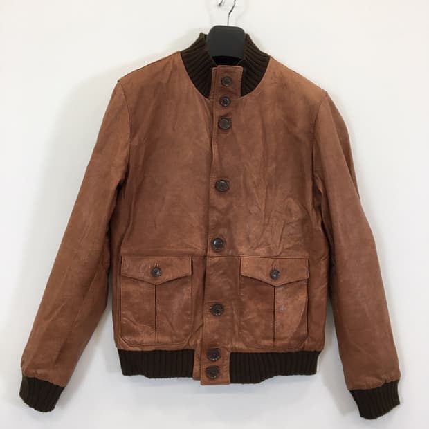 알레산드로 델라쿠아 이태리 리얼레더 가죽 100% 자켓 95