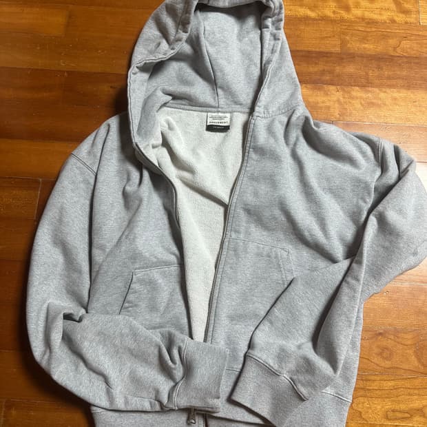 소버먼트 소버먼트 780G 솔리드 크롭 후디 집업 멜란지 그레이