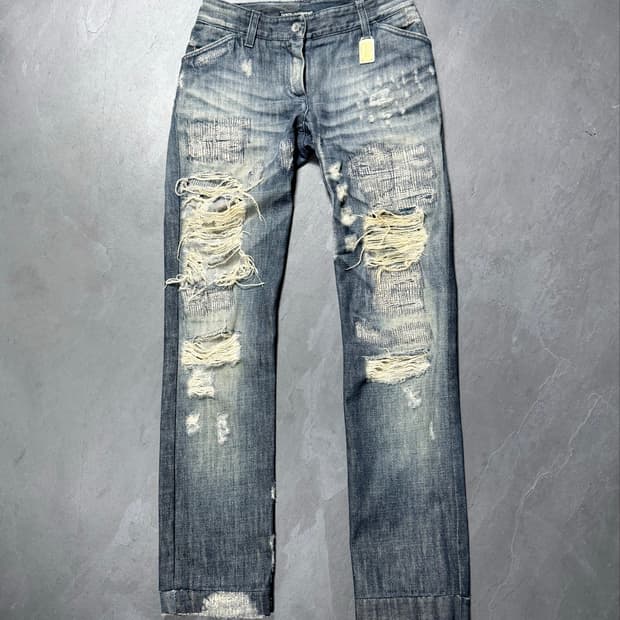 00s Dolce & Gabbana Destroyed Denim