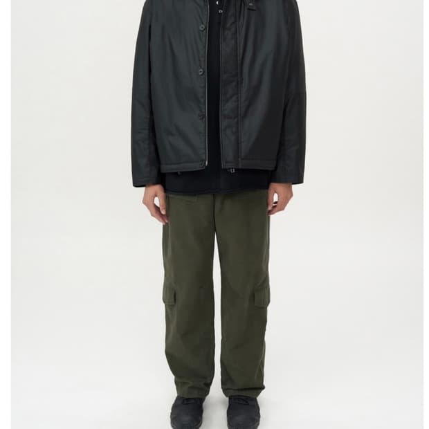 (구매) 인사일런스 왁스드 코튼 시어링 덱자켓 블랙