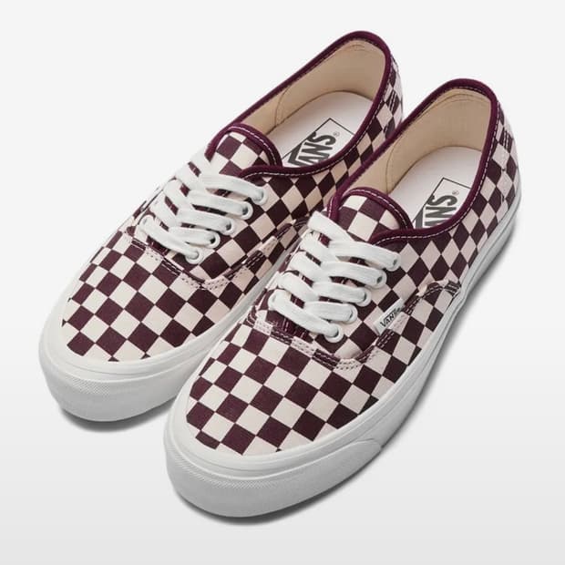 반스 어센틱 체커보드 버건디 (250/새상품)