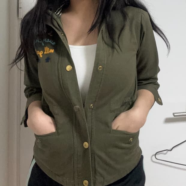 Xgirl 카키 후드 야상