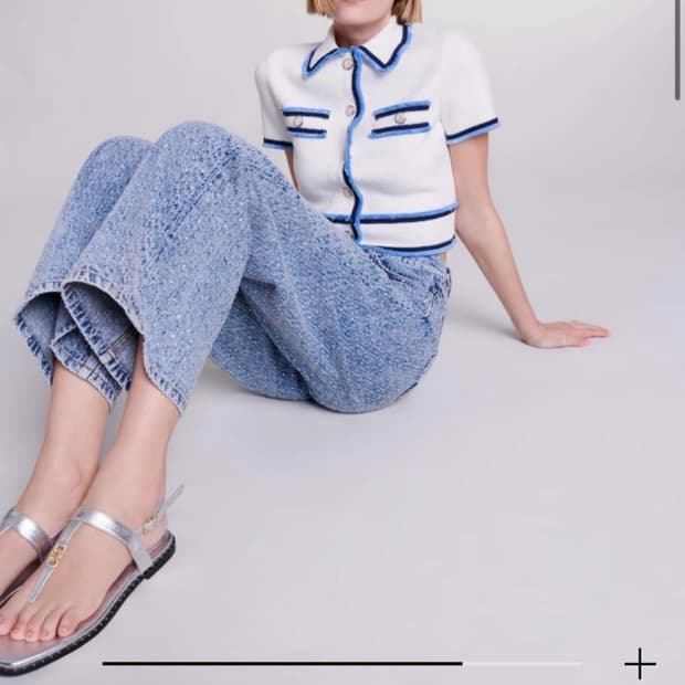 마쥬 maje 라인스톤 페이디드 데님 36 새상품
