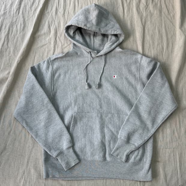 챔피온 리버스위브 애쉬그레이 후드 M