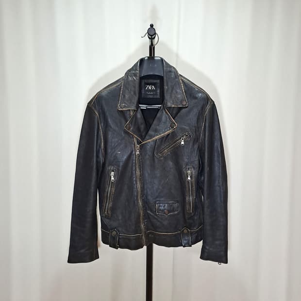 (택포) 자라 빈티지 워싱 양가죽 자켓 L B9