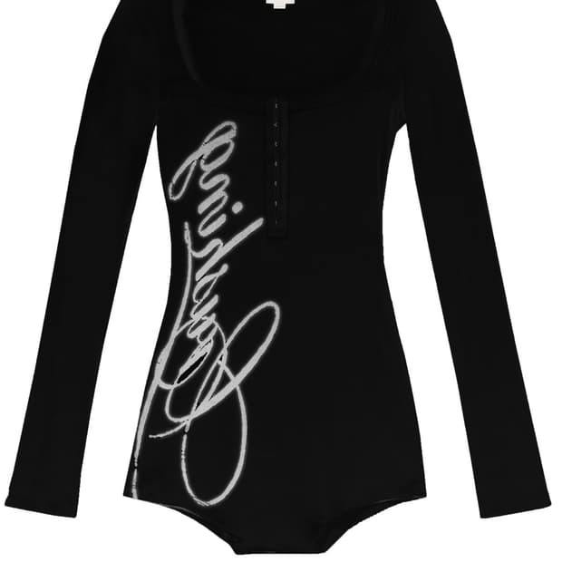 (새상품) 본네 프린팅 바디수트 블랙