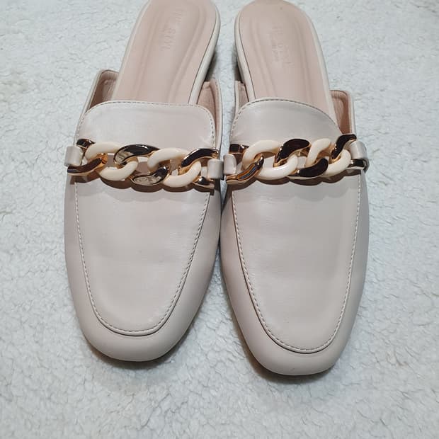더스타일 체인 장식 여성 뮬 슬리퍼 245mm