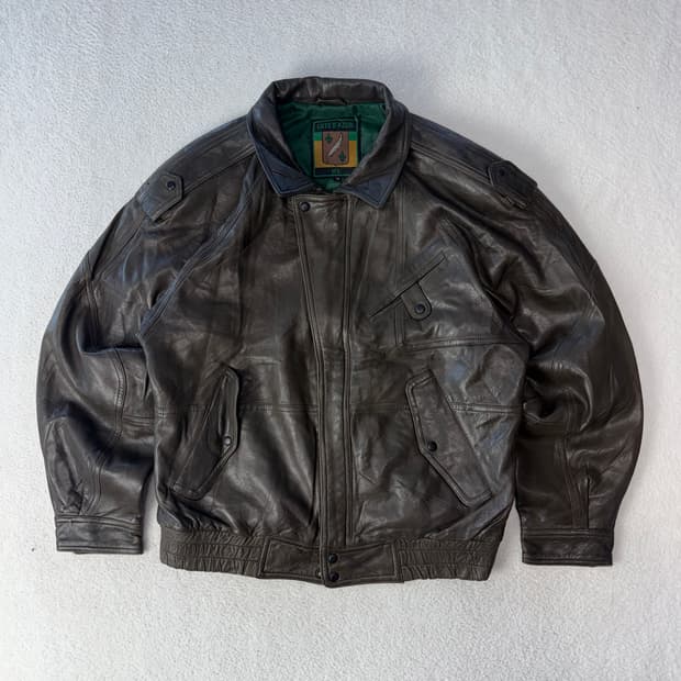 COTE D’AZUR 지퍼 디테일 레더자켓 