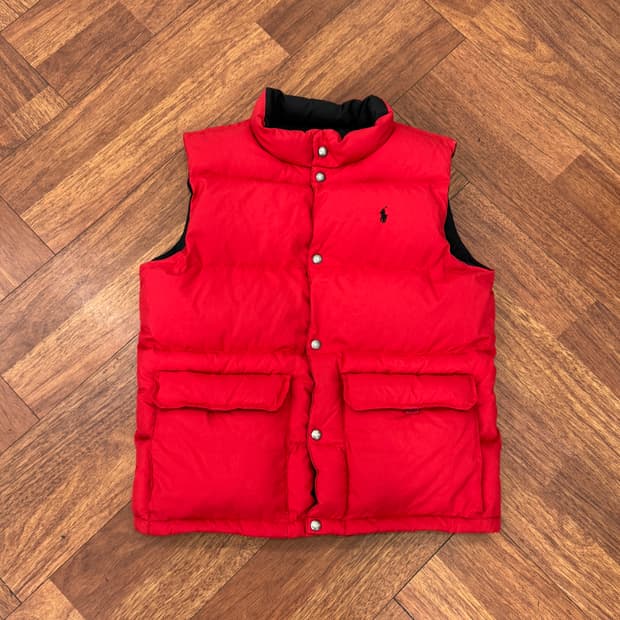 95~100 폴로 랄프로렌 리버시블 양면 패딩 조끼 베스트 