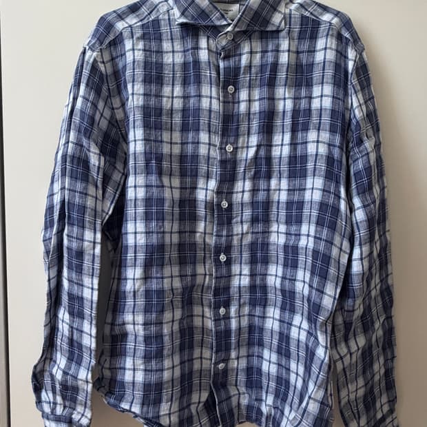 UNITED ARROWS 린넨 체크 셔츠 M
