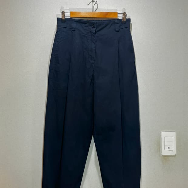 택포/S급) COS 원턱 플리츠 세미 벌룬 네이비 코튼 팬츠