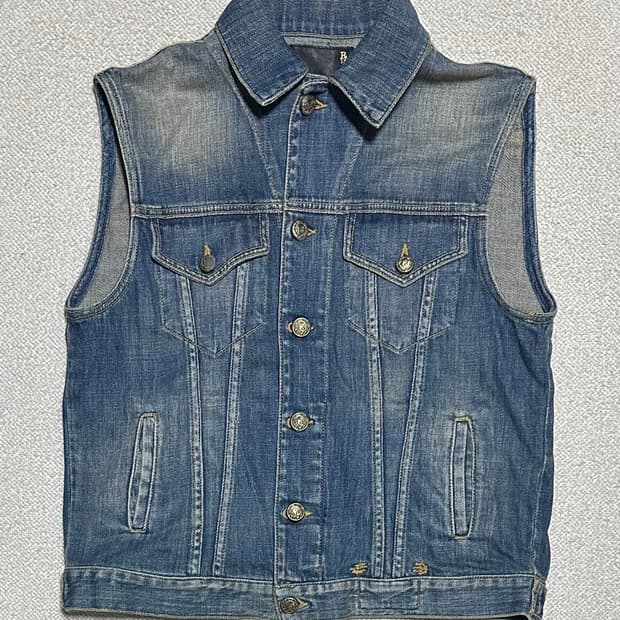 R13 알써틴 데님 조끼