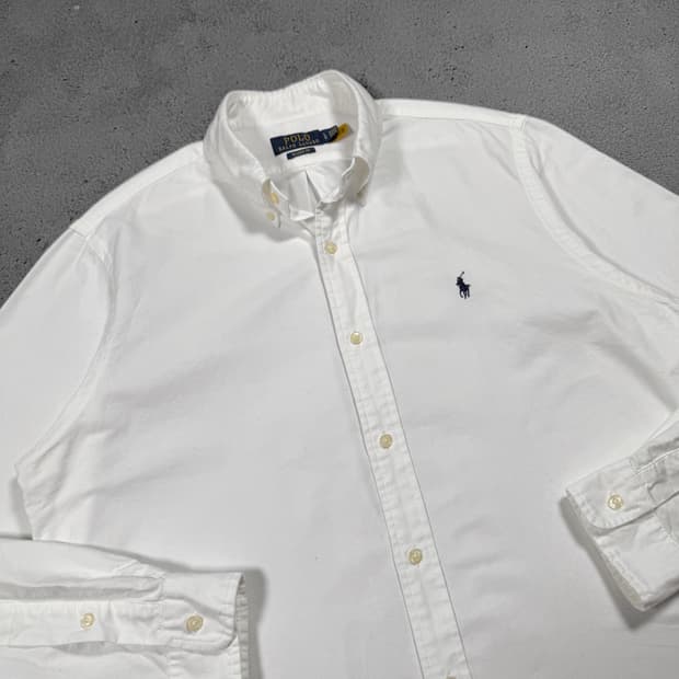 폴로 QR 화이트 옥스포드 셔츠