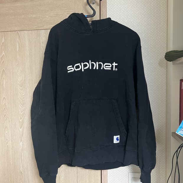 칼하트wip x 소프넷 스펠아웃 후디 블랙 콜라보