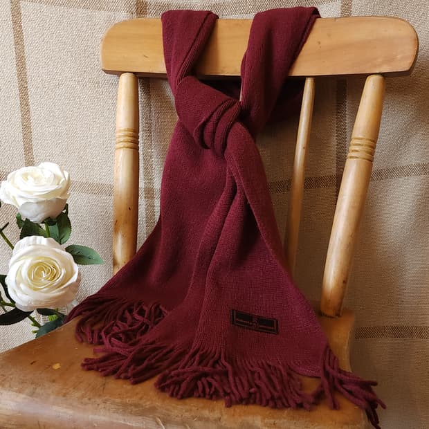 90s 로베르타 디 까메리노 버건디 울 머플러