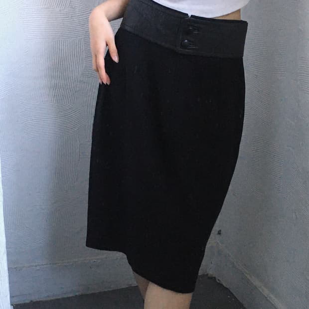 Gucci 구찌 블랙 가죽 미니 스커트