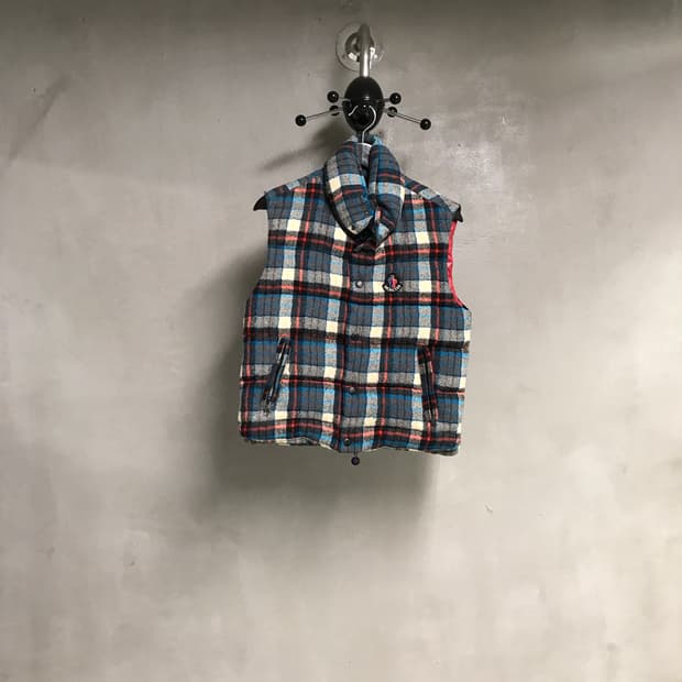 몽클레어 체크 패딩 조끼 0(W)