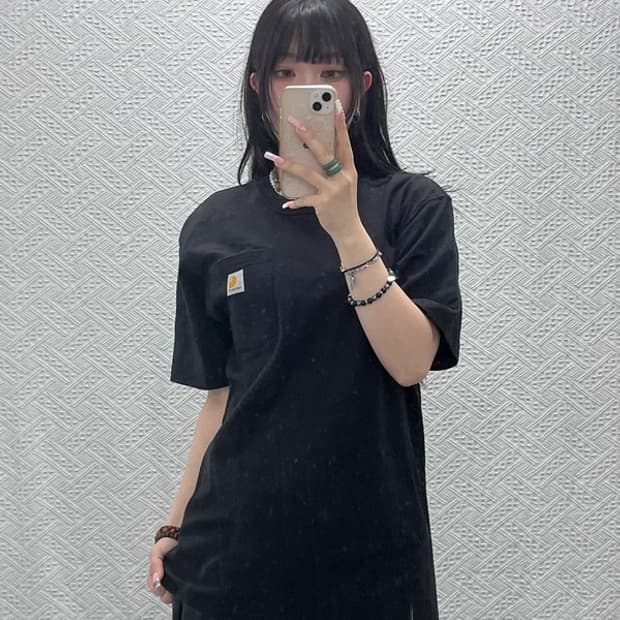 칼하트 빈티지 캐주얼 포켓로고 워크 반팔티 S C12222