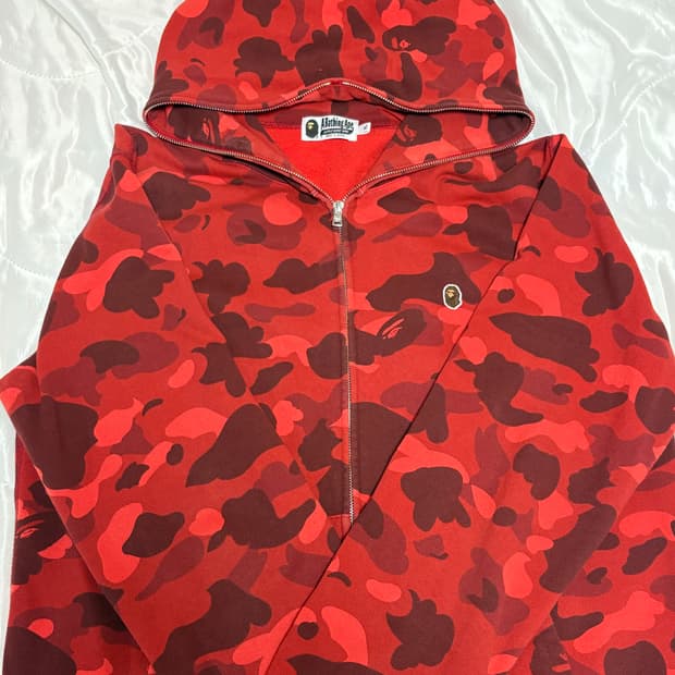 베이프 bape 미니사루 적계 후드집업