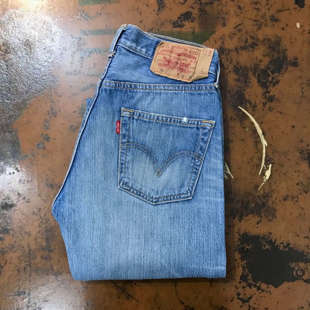 리바이스 501 연청 데미지 데님 팬츠 청바지 허리 27 28 사이즈